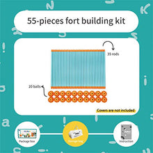 Load image into Gallery viewer, Kizihaus Fort Building kit (Balls and Sticks Kit) with Storage Bag - Kids Fort | Fort kit | Fort Builder | Indoor Fort | Blanket Fort | Large Fort Making Kit | Child Tent Indoor
