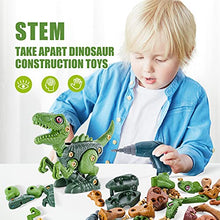 Load image into Gallery viewer, Starpony Kids Toys STEM Dinosaur Toys, Take Apart Dinosaur with Wheels Sound Lights, Building Construction Toys with Electric Drill for Boys Girls Kids 3+ Year Old
