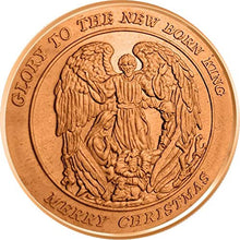 Load image into Gallery viewer, Christmas Series 1 oz .999 Pure Copper Round/Challenge Coin (Wreath Back) (Christmas Angel)
