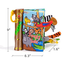 Load image into Gallery viewer, Jollybaby Baby Rhymes Musical Cloth Book, Early Educational Music Sound Book for Babies, Infants &amp; Toddler, Interactive Stroller Toys for Boys and Girls 3 Months+(Jungle)
