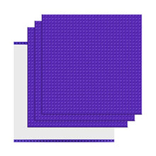 Load image into Gallery viewer, BOROLA Peel-and-Stick Building Base Block Plate - 10&quot; x 10&quot; in Variety Color, Compatible Most Major Brands Building Bricks (4-Pack, Purple)
