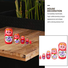 Load image into Gallery viewer, NUOBESTY 5pcs Cute Cartoon Animals Pattern Nesting Dolls Russian Handmade Doll Matryoshka Doll for Kids Christmas Party Favor Birthday Red
