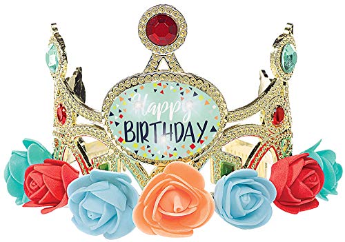 amscan Light Up Floral Birthday Tiara - 1 Pc., Multicolor - 3 1/2