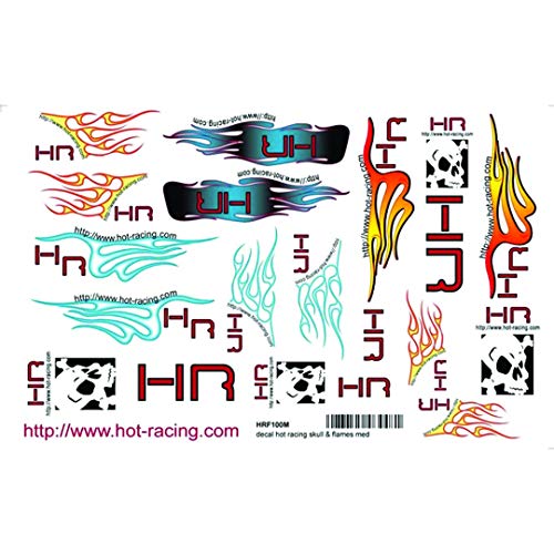 Hot Racing HRF100M Flames Decal Sticker Sheet Medium