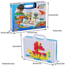 Load image into Gallery viewer, 193 Pieces STEM Drill Toys Kit, DIY Creative Mosaic Drill Set for Kids, Construction Engineering Building Blocks Learning Kit for Ages 3-10 Years Old, Kids Best Toys, Creative Games &amp; Fun Activity
