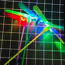 Load image into Gallery viewer, BESPORTBLE Flying Dragonfly Toy Glowing LED Light-up Bamboo-Copter, 30Pcs Plastic Dragonfly - Multi-Colored Great Party Flying Dragonfly Toys for Kids Boys and Girls Plastic Flying Toys
