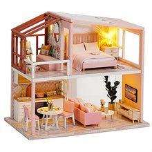 Load image into Gallery viewer, Fsolis DIY Dollhouse Miniature Kit with Furniture, 3D Wooden Miniature House with Dust Cover, Miniature Dolls House kit (QL03)
