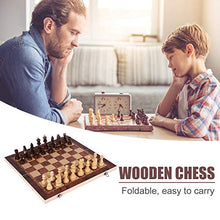 Load image into Gallery viewer, FIBVGFXD Wooden Chess Set, Folding Magnetic Large Board, with 34 Chess Pieces Interior, for Storage Portable Travel Board Game Set for Kid (34X34cm)
