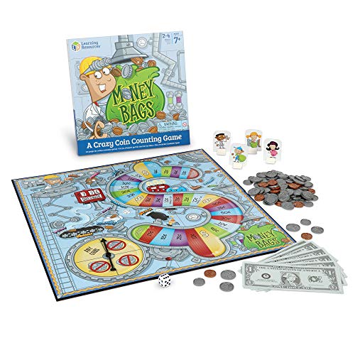 Learning Resources Money Bags Coin Value Game, Money Recognition, Counting Game, Ages 7+