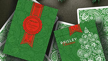 Load image into Gallery viewer, Paisley (Metallic Green Box) Playing Cards by Dutch Card House Company
