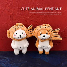 Load image into Gallery viewer, VICKYPOP Animal Plush Keychain Cute Stuffed Toy and Interesting Backpack Doll Pendant for Kids or Friends (Fish + White cat)
