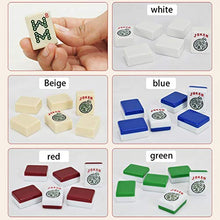 Load image into Gallery viewer, ZHJ Small 144 Pcs Mahjong Dice Melamine Portable Wooden Box Travel Multiplayer Board Game Entertainment Casual Party Activities Mahjong (Color : Beige)
