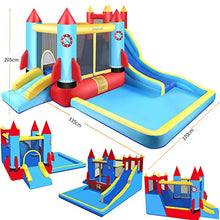 Load image into Gallery viewer, HYPOAI Inflatable Bounce House for Kids 146 x 132 x 82 inch, Indoor/Outdoor Bouncy House with Large Splashing Pool, Bouncing Area, 2 Water Slides,Climbing Wall, UL Certified Blower Included (Castle)
