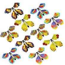 Load image into Gallery viewer, maojin Flying Butterfly Toy, Magic Fairy Flying Butterfly Cute in Book Greeting Card, Colorful Classic Wind Up Butterfly Toy Children, Big Surprise Wedding (10 PCS Random Color)
