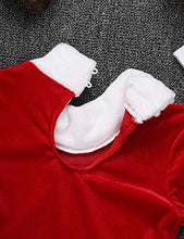 Load image into Gallery viewer, Loodgao Kids Girls Christmas Santa Claus Dress Princess Costume Velvet Long Sleeve Tutu Dance Dress for Skating Red 8
