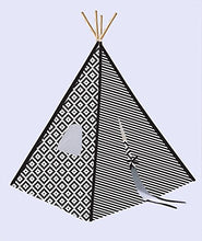 Load image into Gallery viewer, Bacati Love Teepee Tent for Kids, 100% Cotton Breathable Percale Fabric Cover, Black
