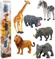 Safari Animal Toys Realistic Mini Wild Animal Figurines Sets, Party Cake Topper and Decorations for Boys Toddlers