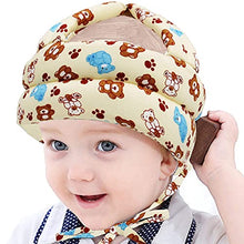 Load image into Gallery viewer, Xeano Baby Helmet Toddler Protector Infant Protective Hat Walking Harness Cotton Adjustable Helmet Soft for Learning to Climb and Walk (Beige Bear)
