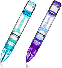 Load image into Gallery viewer, YUE ACTION Liquid Motion Timer Pen 2 Pack / Liquid Timer Pen / Multi Colored Fidget Pen for Office Desk Toys, Novelty Gifts ,Novelty Toys (Blue+Purple Set)

