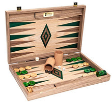 Load image into Gallery viewer, Bello Games New York, Inc. Stefanos Deluxe Walnut &amp; Oak Backgammon Set from Greece. Large Size 18 1/2&quot;
