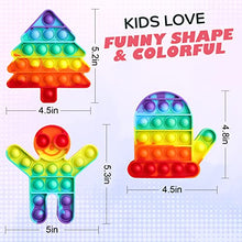 Load image into Gallery viewer, XNMOA Christmas Pop Fidget Toys Girls Christmas Toys ,Rainbow Push Popper Bubble Sensory Toy,Christmas Tree Pop Gingerbread Man Glove Fidget Popper for Kids Adults to Keep Focus/Relieve Stress-3 Pcs
