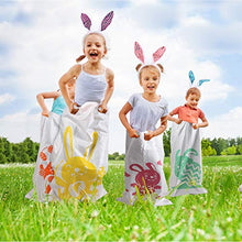 Load image into Gallery viewer, 6 Pieces Sack Race Jumping Bags 40 x 24 Inches Easter Potato Sacks and 6 Pieces Easter Rabbit Ear Headbands for Easter Theme Party Favor Supplies
