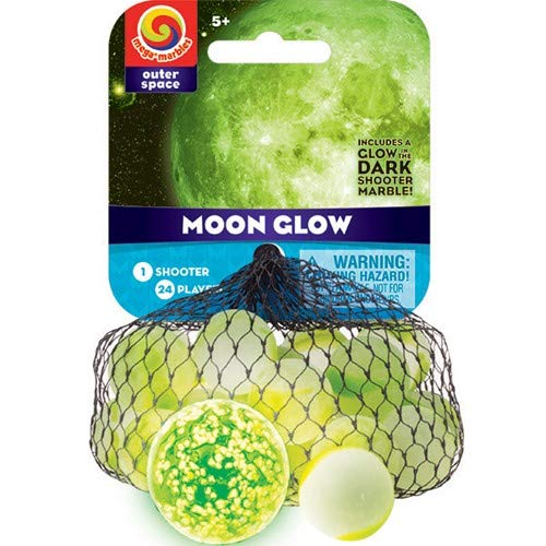 Mega Marbles Moon Glow Marble Net (1 Shooter & 24 Player Marbles)