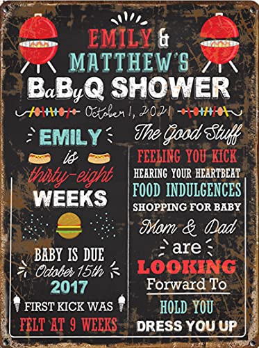 Graman tin Sign BBQ Baby Shower Chalkboard Sign - Printable Baby Q Shower Chalkboard - Barbecue Baby Shower - Baby Shower BBQ, Wall Decoration, Metal Sign, Family bar, Garage tin Sign, 8X12 inch