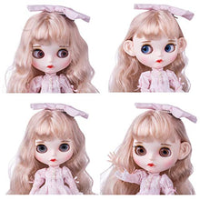 Load image into Gallery viewer, XSHION 1/6 BJD Doll is Similar to Blythe Doll, 4-Color Changing Eyes Matte Face 12 Inch 19 Ball Jointed Doll, Customized Doll with Body, Light Golden Wig, Clothes, Replaceable Hands
