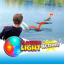 Load image into Gallery viewer, Flashing Lights Skip Water Bouncing Disc Ball Hopper (1 Pack Assorted) by JA-RU. Fidget Toy Swimming Pool Water Skip Ball Disc Outdoor Game Party Favor for Kids and Adults Plus 1 Bouncy Ball 862-1p
