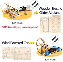 Load image into Gallery viewer, DIY Wooden Science Experiment Model Kit Solar Power Car,Electric Motor Biplane Glider,Toy Binoculars and Wind Power Car,STEM Educational Building Project for Kids Boys &amp; Girls,4 in 1 Set
