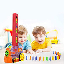 Load image into Gallery viewer, Domino Set Up Train, 80Pcs Domino Train Toy Blocks Set with Lights and Sounds, Creative Christmas Birthday Gifts for Kids
