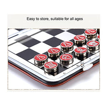Load image into Gallery viewer, Chess Set Portable Magnetic Chess Set Iron International Chess Set Folding Chess Puzzle Board Game Beginner Travel Family Party Chess Pieces (Color : White+Color)
