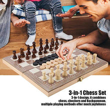 Load image into Gallery viewer, ViaGasaFamido Handmade Travel Chess Set, Folding Handmade Portable Travel Chess Board Game Sets with Game Pieces Storage Slots for Kids and Adults
