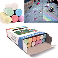 melupa Sidewalk Chalk Set - 60 Piece Multicolor Jumbo Street Chalks - Nontoxic, Washable Tapered Chalks for Teachers and Schools (Multicolor, 5 Pack)