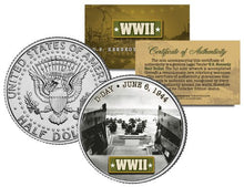 Load image into Gallery viewer, World War II D-DAY INVASION 1944 JFK Kennedy Half Dollar US Coin
