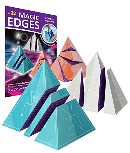 Geometric Solids - Three Pyramids for Math Lesson. Incredible Pyramids Cross-Sections. Magic Edges #32. Polyhedra 3D Paper Model Kit.