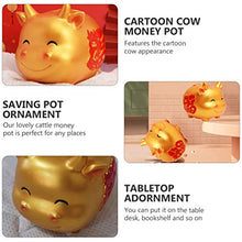 Load image into Gallery viewer, Toyvian 1Pcs Ox Shape Piggy Bank Coin Banks Sitting Cow Desktop Cow Adornment Cartoon Saving Pot Ornament Gifts Decor Statue
