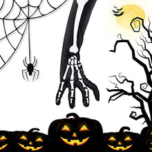 Load image into Gallery viewer, 2 Pairs Halloween Skeleton Gloves Full Finger Skeleton Gloves Long Arm Skeleton Gloves for Kids and Adults
