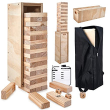Load image into Gallery viewer, CELETOY Giant Stacking Game, Quick Set-up &amp; Quick Storage Block Wooden Tower Game Set with Carrying Bag and Tumble Tower Box for Kids, Adults and Family, Lawn Games Backyard Outdoor
