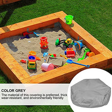 Load image into Gallery viewer, Cabilock Grey Sandpit Cover Sandbox Cover Waterproof Oxford Cloth Hexagon Sandpit Protector Keep Sand and Toys Away from Dust Rain 140x110x20cm
