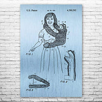 Patent Earth Monkey Hand Puppet Poster Print, Toy Store Art, Puppet Decor, Ventriloquist Gift, Puppet Wall Art, Puppet Design Blue Steel (13 inch x 19 inch)