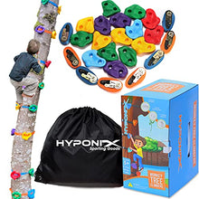 Load image into Gallery viewer, Hyponix Ninja Tree Climbing Kit  16 Rock Climbing Holds for Kids 8 Ratchets  Ninja Tree Climber  Tree Climbing for Kids Outdoor  Ninja Warrior Obstacle Course  Outdoor Play  Outdoor Toys
