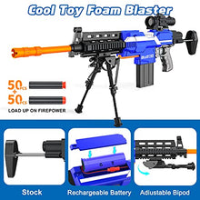 Load image into Gallery viewer, Semour Toy Gun for NERF Guns Automatic Sniper Bullets - Toys for Boys Kids Age 6-12, Christmas Birthday Gifts for Kids, 3 Modes DIY Toy Foam Blasters &amp; Guns with 2 Clips Magazine, 100 Bullets, Blue
