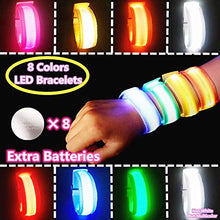 Load image into Gallery viewer, FANL LED Wristband, Light Up Bracelets LED Armbands, Flashing Sports Wristband Pack of 8 Glow in The Dark Party Supplies for Concerts, Festivals, Sports, Parties, Night Events
