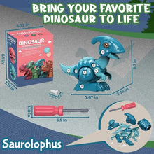 Load image into Gallery viewer, Smarkids Take Apart Dinosaur Toys for Kids for Fine Motor Skills - Moveable Kids Dinosaur Toys with Screwdriver - Dinosaur Toy for Hours of Fun - STEM Toys for 3+ Year Old - Saurolophus

