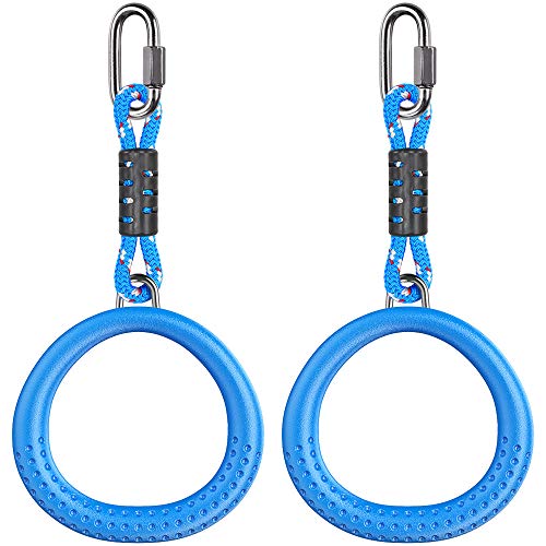 Dolibest 2 Pack of Ninja Gymnastic Rings, Monkey Ring Outdoor Backyard Ninja Accessories Set,Swing Bar Rings Obstacle Course for Training Equipment for Kids,1000LB Capacity