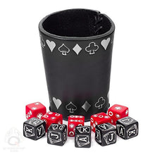 Load image into Gallery viewer, Q-Workshop Poker Dice Set with Leather Cup: Silver Board Game
