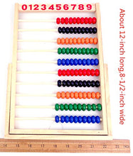 Load image into Gallery viewer, MAGIKON Wooden Counting Number Frame , 10 Rows Abacus for Kids Learning Math (11-1/2-Inch)
