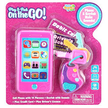 Load image into Gallery viewer, JOYIN Play-act Pretend Play Smart Phone, Keyfob Key Toy and Credit Cards Set Kids Toddler Cellphone Key Toys

